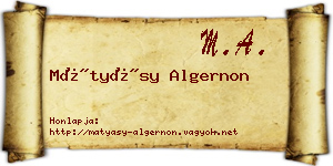 Mátyásy Algernon névjegykártya